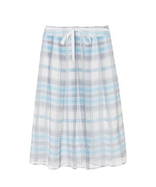 DAKS 50th アニバーサリーチェック シフォン レイヤードスカート ブルー