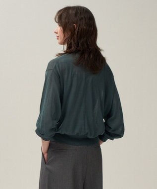 ATON COMPACT COTTON | Vネックニットカーディガン GREEN