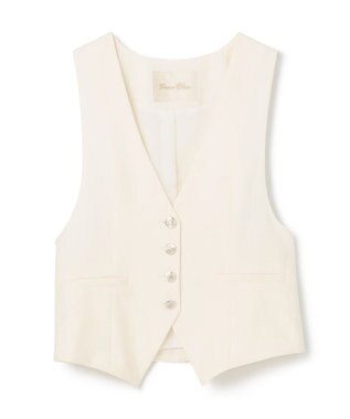 GRACE CONTINENTAL リネン混ツイルジレ キナリ