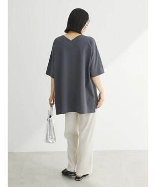 Green Parks 冷っとすずやか　バックカシュクールチュニック Dark Gray