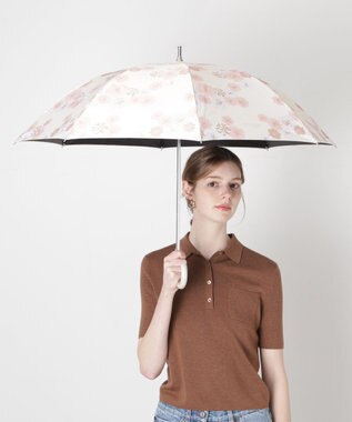 MOONBAT 【 遮光率100％/遮熱/UV】PAUL&JOE ACCESSOIRES(ポール&ジョー) 晴雨兼用日傘 クリザンテーム 総柄 花柄 長傘 ホワイト