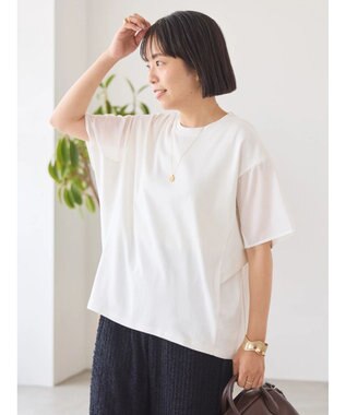 AMERICAN HOLIC 異素材ショルダー切替カットプルオーバー Off White