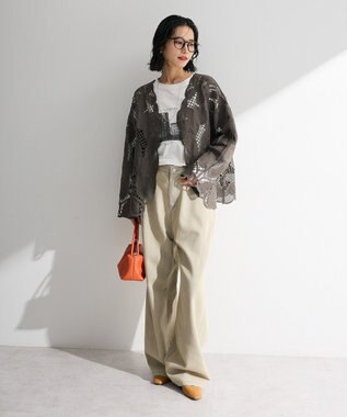 Green Parks レースカーディガン Gray