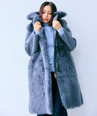 BEIGE， MONTAIGNE / ウエストゴムウールワイドパンツ Navy