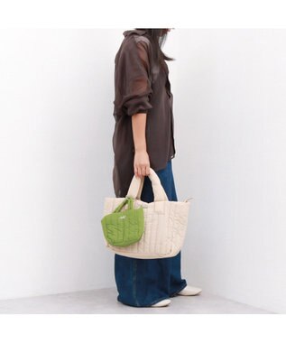 UNBILLION 【テレビ ドラマ着用アイテム】カシュカシュ cachecache / 親子キルティング刺繍トートバッグ ベージュ