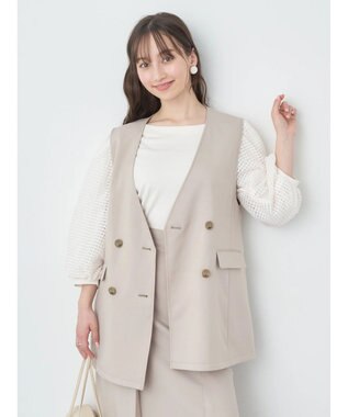 earth music&ecology ノーカラージレ Beige