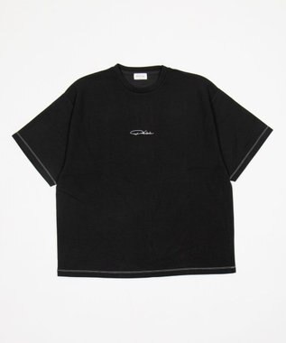 WEGO 【機能T】カラーステッチワンポイントT（SS） ブラック