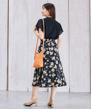 Tiaclasse 【洗える】幅広く活躍が期待できるボウタイレースブラウス ブラック