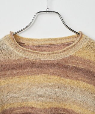 WEGO 段染めボーダーショートニット ブラウン