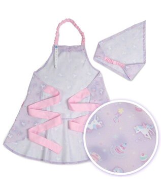 Mother garden マザーガーデン ユニコーン キッズエプロン & 三角巾 セット 《ファンシー柄》 130～150cm ファンシー柄