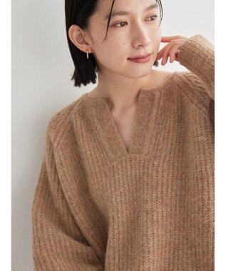 AMERICAN HOLIC ミックスヤーンカフタンニットプルオーバー Beige