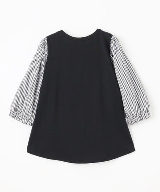 ANY 布帛コンビプルオーバー ブラックギンガム