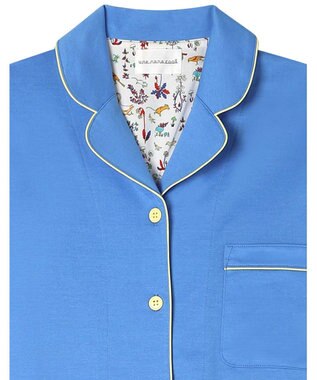 une nana cool 【綿100%】40/2コーマ天竺シルケットパジャマ MADE WITH LIBERTY FABRIC ブルー