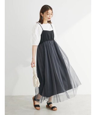 Green Parks ２ＷＡＹラメチュールキャミワンピース Black