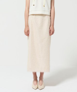 GRACE CONTINENTAL フリンジジャガードタイトスカート キナリ