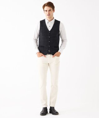 JOSEPH ABBOUD 【キングサイズ】JCヘリンボーンプリント　シャツ ホワイト系5