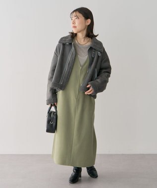 Green Parks 前後２ＷＡＹハーフＺＩＰジャンパースカート Khaki