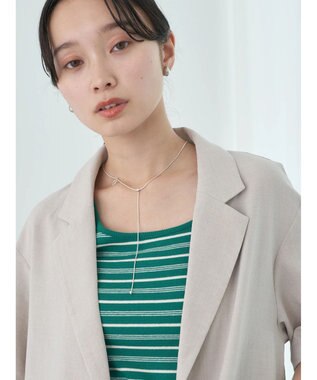 earth music&ecology リネンライク５分袖ジャケット Beige