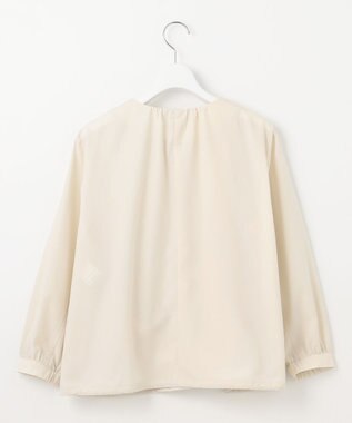 J.PRESS LADIES L 【洗える】80/1スパンタイプライター ノーカラー ブルゾン ベージュ系