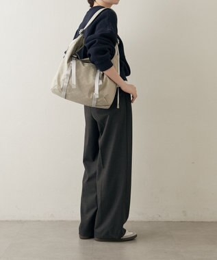 russet ナイロンジャガードメタルバックルショルダーバッグ L(CE-1656) Ecru