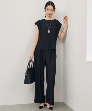 自由区 【WEB先行販売】ストレッチアムンゼンフレンチスリーブ カットソー ネイビー