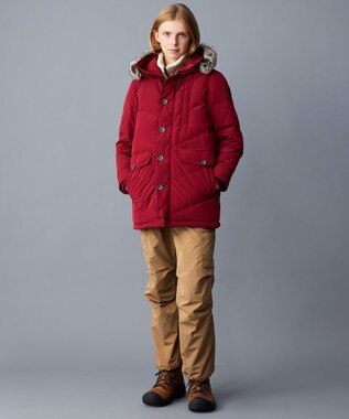 JOSEPH ABBOUD MOUNTAIN  【サスティナブル/ECO撥水/ECOファー/9ポケット/男女兼用】Pe/Nyピーチ ダウンコート レッド系