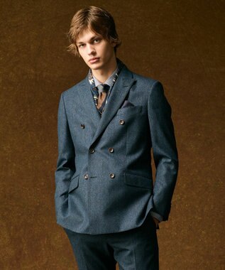 JOSEPH ABBOUD 【イタリア老舗Holliday&Brown社製】ペイズリープリント ストール ネイビー系5