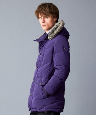 JOSEPH ABBOUD MOUNTAIN  【サスティナブル/ECO撥水/ECOファー/9ポケット/男女兼用】Pe/Nyピーチ ダウンコート パープル系