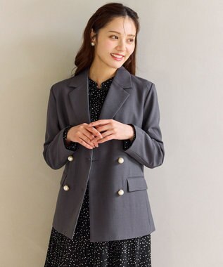 Feroux 【先行予約】パール釦テーラード ジャケット グレー系