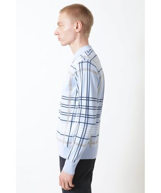 DAKS イノベーション チェック ポロ アクアスカイ