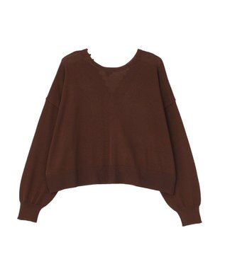 earth music&ecology 【2WAY】レーストリムシアーニットカーディガン Brown