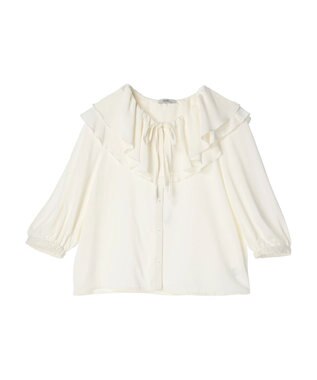 earth music&ecology メローラッフルブラウス Off White
