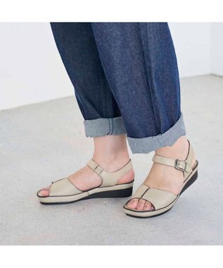  <ing>【WEB限定】ウエッジヒールレザーサンダル