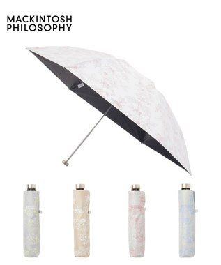 MOONBAT 【 遮光率100％/遮熱/UV/軽量】MACKINTOSH PHILOSOPHY(マッキントッシュフィロソフィー)晴雨兼用日傘 ドローイングフラワー Barbrella バーブレラ 折りたたみ傘 フワクール生地使用 ペールピンク