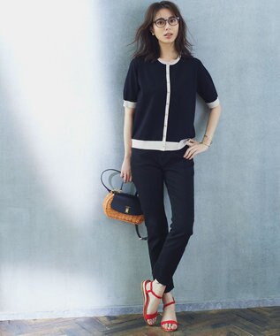 23区 L 【SLOW/洗える】SLOW DENIM タイトストレート デニム ブラック系