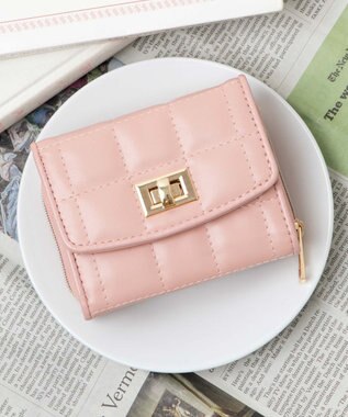 WEGO パイピングキルティングウォレット ピンク