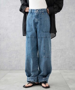 WEGO デニムベイカーステッチパンツ デニム中濃加工色