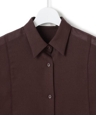 ICB 【洗える】 シアービエラ デザインシャツ ダークブラウン系