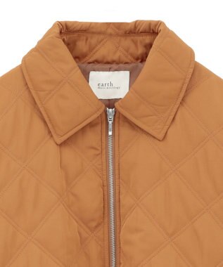 earth music&ecology 【WEB限定】ダブルステッチキルティングコート Brown