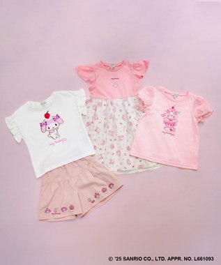 ANY KIDS 【any FAM ×サンリオキャラクターズ】ミラクルスパンコール Tシャツ マイメロディ×オフホワイト