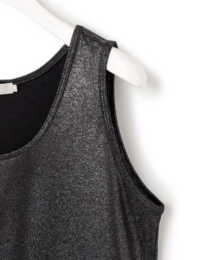 ICB L 【洗える】シャイニータンクトップ カットソー シルバー系