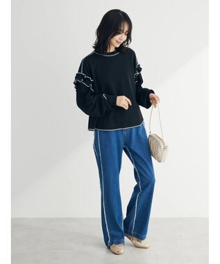 Green Parks ・Ｄｏｕｂｌｅ　Ｆｌａｇｓ　ワッフルカラーｓｔロンＴＥＥ Black