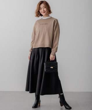 23区 キルティング トップハンドル ショルダーバッグ ブラック系