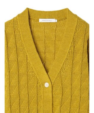 AMERICAN HOLIC スクエア柄Ｖネックニットカーディガン Mustard