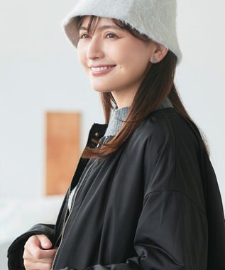 Tiaclasse 【リバーシブル】表裏2WAYベロアキルティングブルゾン ブラック