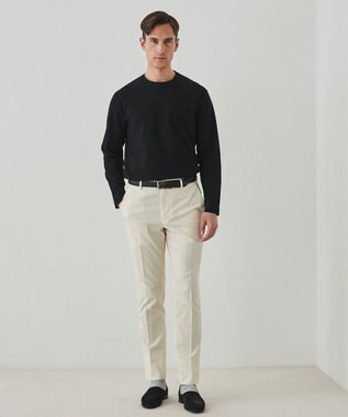 GOTAIRIKU ジャケットのインナーに最適【WEB&一部店舗限定】キレイ目 鹿の子 ビズ長袖Tシャツ ブラック系