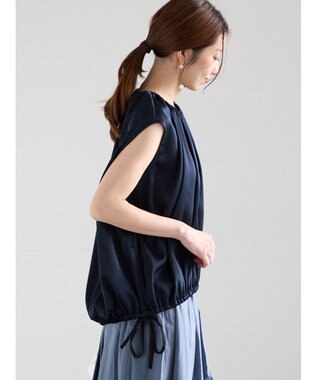 Te chichi サテンサイドリボンブラウス ネイビー