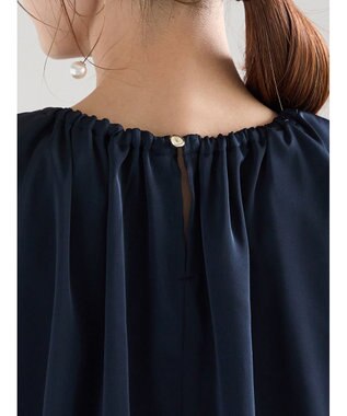 Te chichi サテンサイドリボンブラウス ネイビー