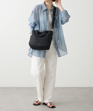 russet ナイロンラフィア2WAYトートバッグ(CE-1711) Black