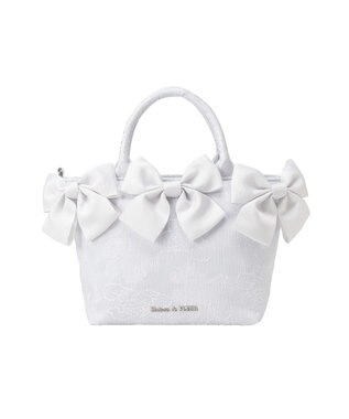 Maison de FLEUR ブルーマニアボリュームリボン２ＷａｙトートＳバッグ Light Blue